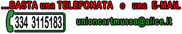 Contatta la Unioncart MUSSA per avere informazioni dettagliate